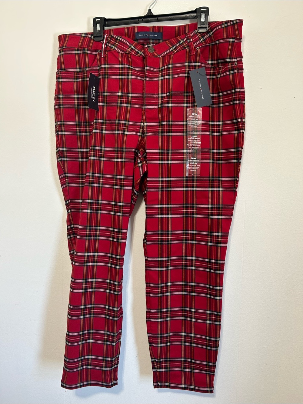 Kenneth Cole Red Tartan Plaid Pants
